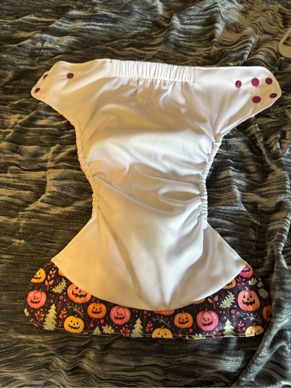 The Good Village Cloth Co. Reusable Kids Cloth Diaper - Purple Pumpkin Print